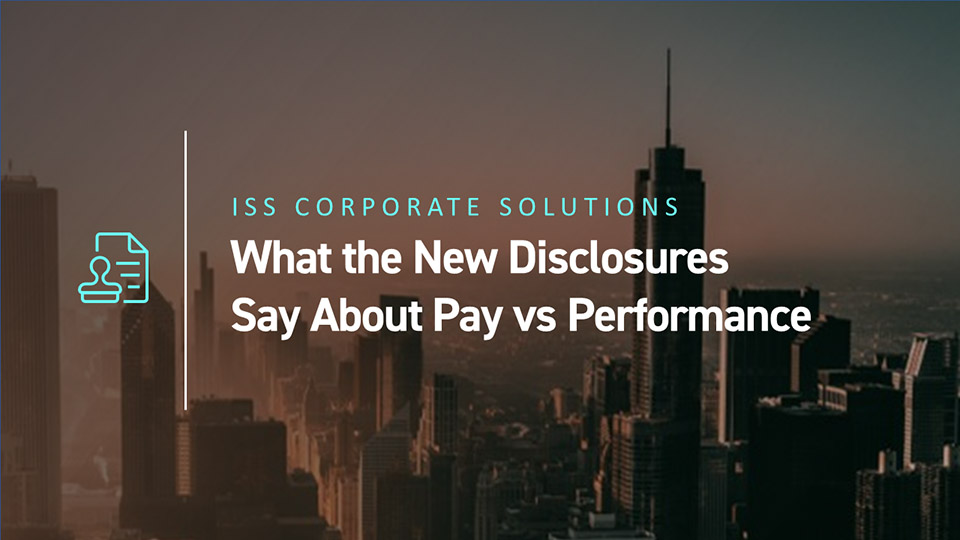 What the New Disclosures Say About Pay vs Performance
