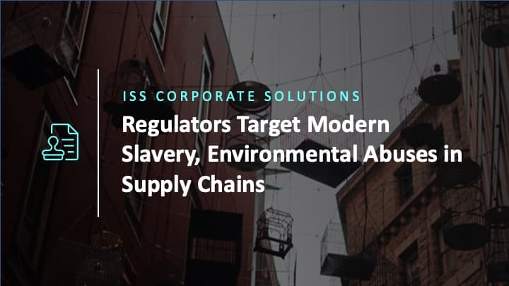 Regulators Target Modern Slavery, Environmental Abuses in Supply Chains