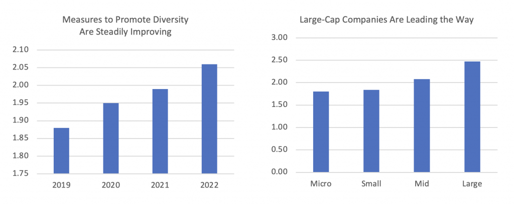 Measures to Promote Equal Opportunities and Diversity - Numerical Scores for TMT Companies