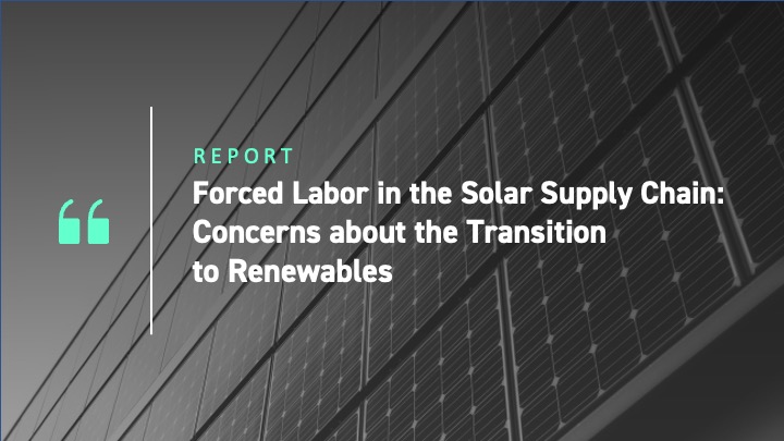 Forced Labor in the Solar Supply Chain - Concerns about the Transition to Renewables