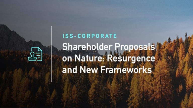 Shareholder Proposals on Nature Resurgence and New Frameworks