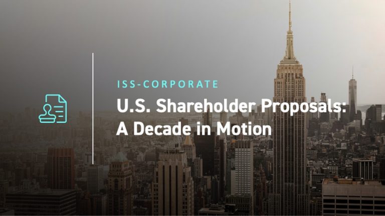 U.S. Shareholder Proposals: A Decade in Motion